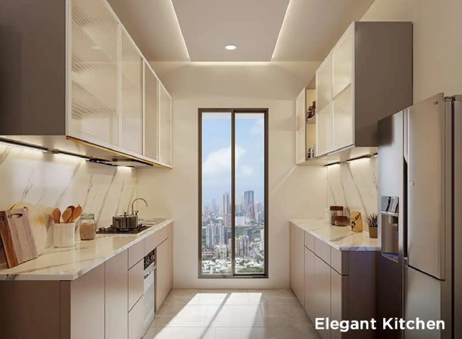 Queens Necklace Upper Kharghar sample flat kitchen